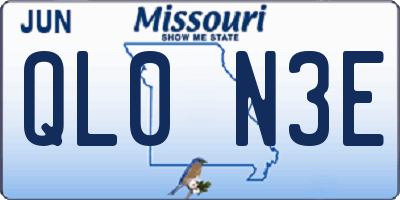MO license plate QL0N3E
