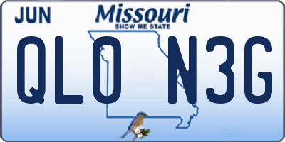 MO license plate QL0N3G