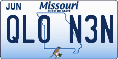 MO license plate QL0N3N