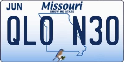MO license plate QL0N3O