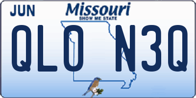 MO license plate QL0N3Q