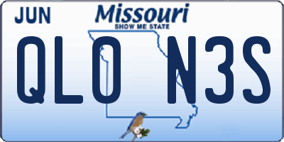 MO license plate QL0N3S