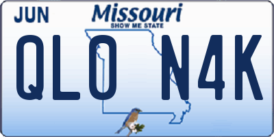 MO license plate QL0N4K