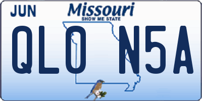 MO license plate QL0N5A