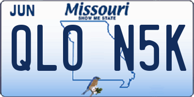 MO license plate QL0N5K