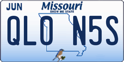MO license plate QL0N5S