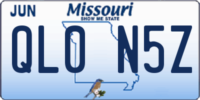 MO license plate QL0N5Z