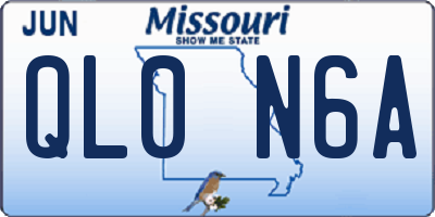 MO license plate QL0N6A