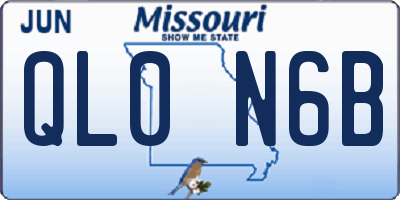 MO license plate QL0N6B