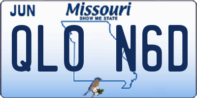 MO license plate QL0N6D