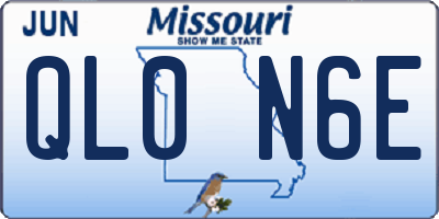MO license plate QL0N6E