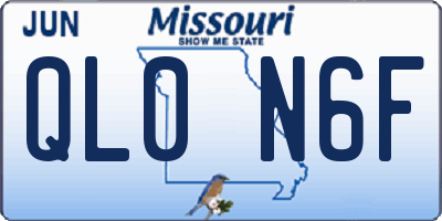 MO license plate QL0N6F