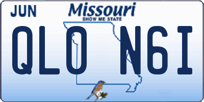 MO license plate QL0N6I