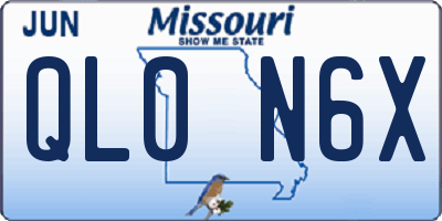 MO license plate QL0N6X