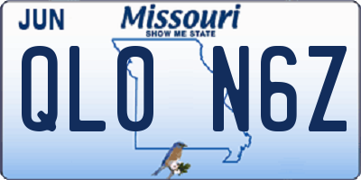 MO license plate QL0N6Z