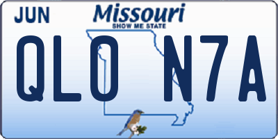 MO license plate QL0N7A