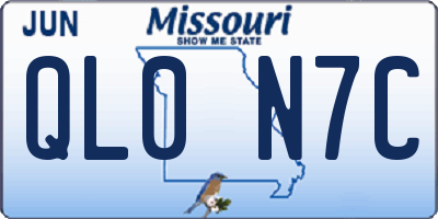 MO license plate QL0N7C
