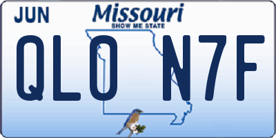 MO license plate QL0N7F