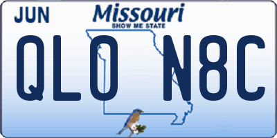 MO license plate QL0N8C