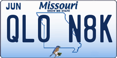 MO license plate QL0N8K