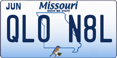 MO license plate QL0N8L