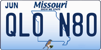 MO license plate QL0N8O