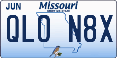 MO license plate QL0N8X