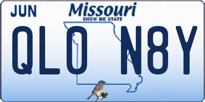 MO license plate QL0N8Y