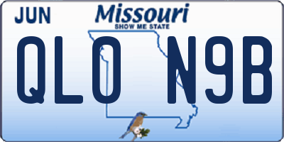 MO license plate QL0N9B