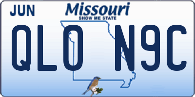 MO license plate QL0N9C