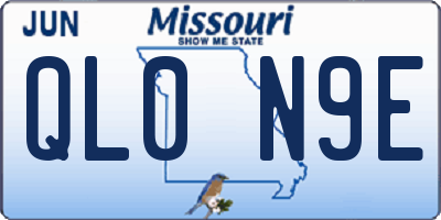 MO license plate QL0N9E