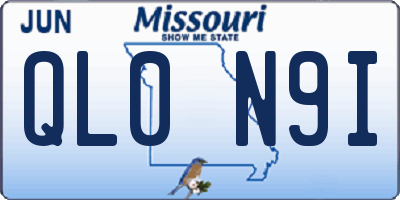 MO license plate QL0N9I