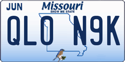 MO license plate QL0N9K