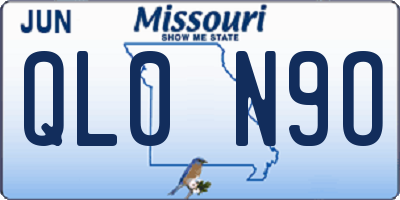 MO license plate QL0N9O