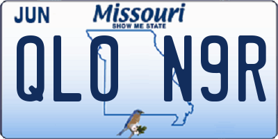 MO license plate QL0N9R
