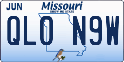MO license plate QL0N9W