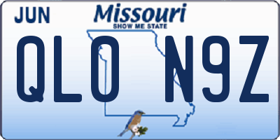 MO license plate QL0N9Z