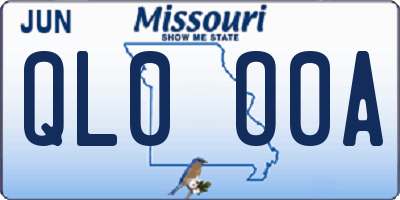 MO license plate QL0O0A
