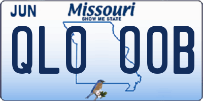MO license plate QL0O0B
