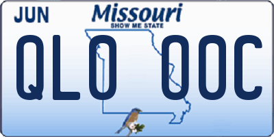 MO license plate QL0O0C