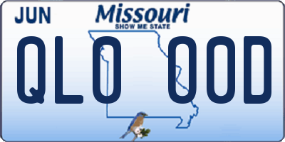 MO license plate QL0O0D