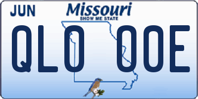 MO license plate QL0O0E