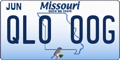 MO license plate QL0O0G