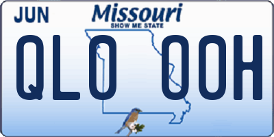MO license plate QL0O0H