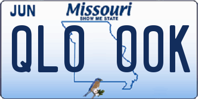 MO license plate QL0O0K