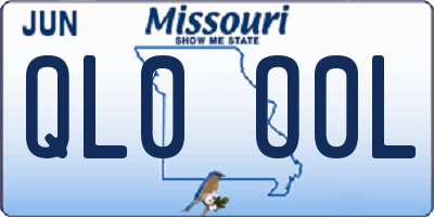 MO license plate QL0O0L
