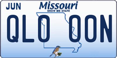 MO license plate QL0O0N