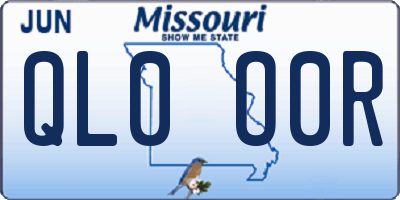 MO license plate QL0O0R