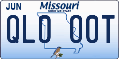 MO license plate QL0O0T