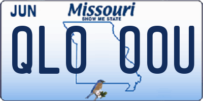 MO license plate QL0O0U